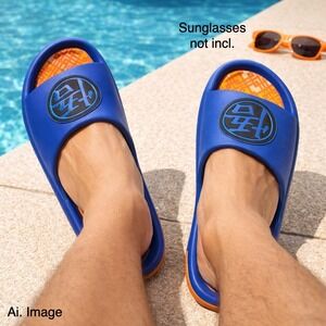 Dragon Ball Z Goku Slides Sandals Blue Orange Anime M 7 W 9 Anime Pool Beach Fun